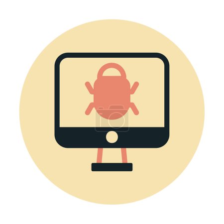 Ilustración de Antivirus en el monitor del ordenador. icono web diseño simple - Imagen libre de derechos