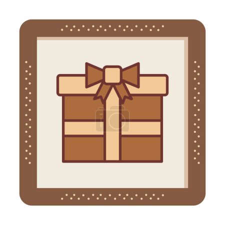 Téléchargez les illustrations : Icône boîte cadeau, illustration vectorielle conception simple - en licence libre de droit