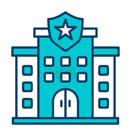 Illustration for Police station icon, vector illustration simple design - Royalty Free Image