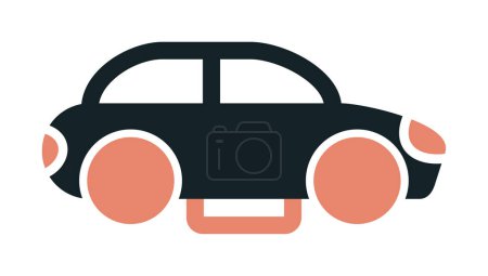 Téléchargez les illustrations : Icône plate de voiture. Illustration vectorielle - en licence libre de droit
