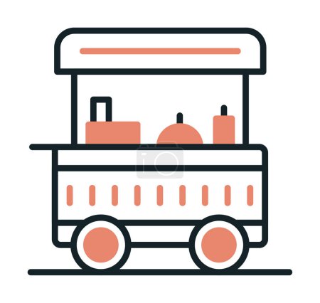 Téléchargez les illustrations : Vector illustration of Food Cart icon - en licence libre de droit