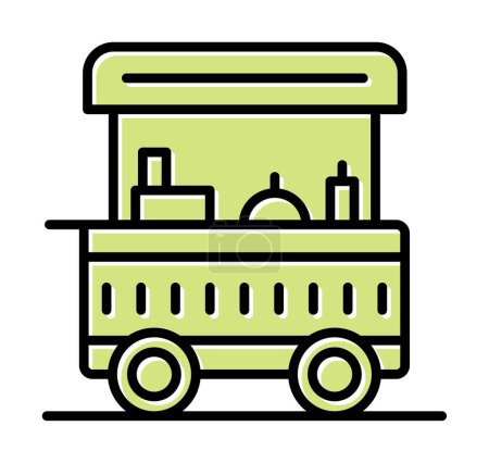 Téléchargez les illustrations : Illustration vectorielle de l'icône du chariot alimentaire - en licence libre de droit