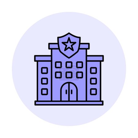 Ilustración de Icono de la estación de policía, ilustración vectorial diseño simple - Imagen libre de derechos