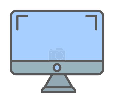 Téléchargez les illustrations : Icône de moniteur d'ordinateur, illustration vectorielle conception simple - en licence libre de droit