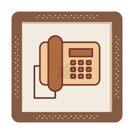 Téléchargez les illustrations : Icône de téléphone de bureau, illustration vectorielle design simple - en licence libre de droit
