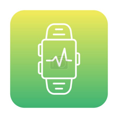 Téléchargez les illustrations : Smartwatch montrant l'icône de fréquence cardiaque. Concept d'application de fitness. Vecteur - en licence libre de droit