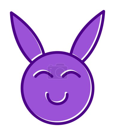 Téléchargez les illustrations : Icône de lapin souriant mignon, illustration vectorielle - en licence libre de droit