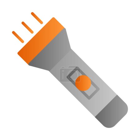 Illustration for Travel flashlight flat icon. Colorful vector Illustration - Royalty Free Image