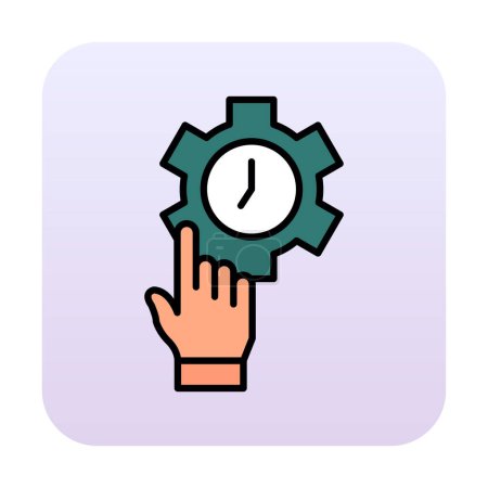 Ilustración de Mano con reloj en forma de engranaje, concepto de gestión del tiempo, ilustración vectorial - Imagen libre de derechos