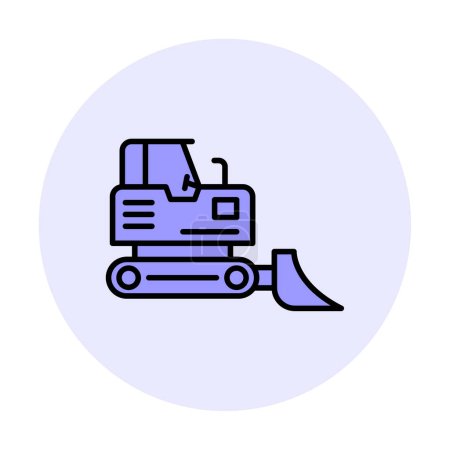 Téléchargez les illustrations : Bulldozer icon vector logo illustration - en licence libre de droit