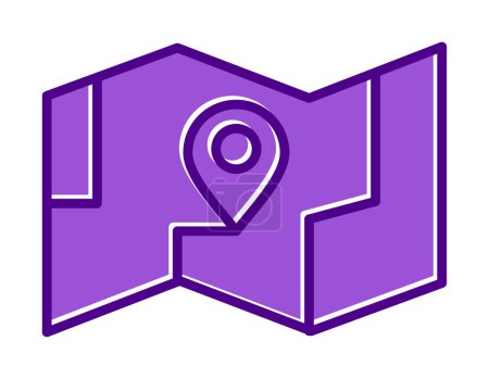 Illustration for Map with gps location vector icon - Royalty Free Image