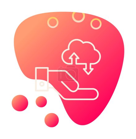 Ilustración de Cloud Data Transfer icono de línea de color - Imagen libre de derechos