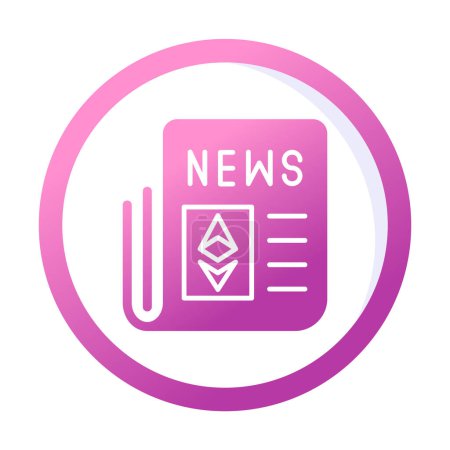Illustration for Simple ethereum news icon vector illustration - Royalty Free Image