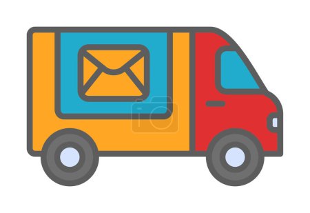 Téléchargez les illustrations : Illustration vectorielle d'icône de livraison postale - en licence libre de droit