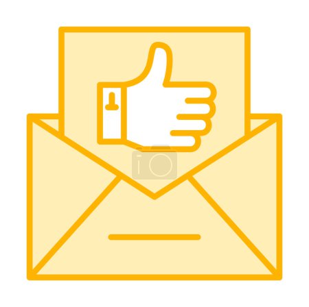 Illustration for Email with like sign vector icon - Royalty Free Image