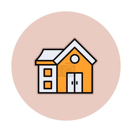 Illustration for Home vector flat color icon - Royalty Free Image