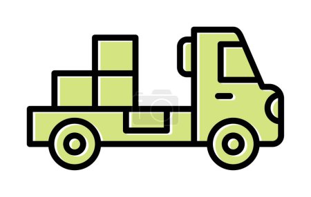 Illustration for Truck with boxes icon vector for your web and mobile app design, delivery truck logo concept - Royalty Free Image