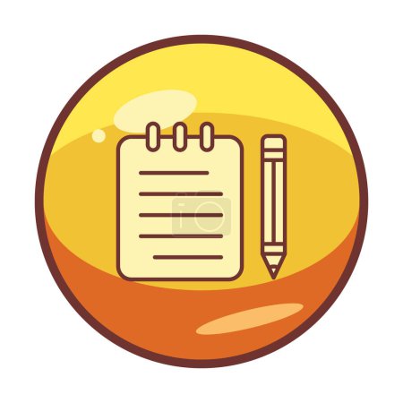 Illustration for Notes Writing icon vector illustration - Royalty Free Image