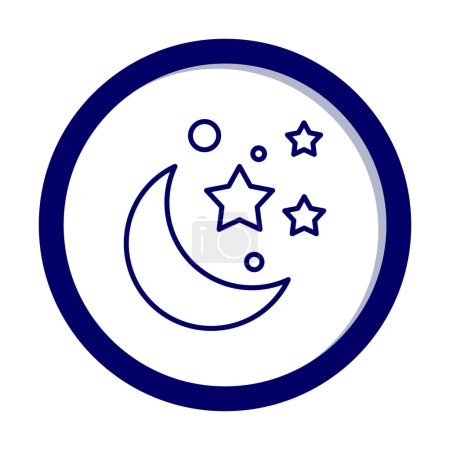 Ilustración de Luna y estrellas. icono web ilustración simple - Imagen libre de derechos