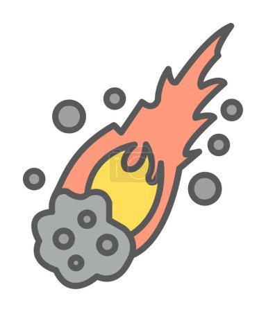 Ilustración de Ilustración de vector de icono plano Flame Meteor - Imagen libre de derechos