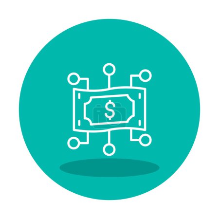Illustration for Digital Money icon with dollar sign, vector illustration - Royalty Free Image