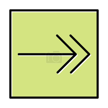 Ilustración de Icono de flecha derecha, ilustración vectorial diseño simple - Imagen libre de derechos