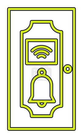 Téléchargez les illustrations : Porte icône Bell illustration vectorielle - en licence libre de droit