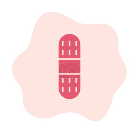Téléchargez les illustrations : Icône vectorielle de style plat de plâtre de bandage simple - en licence libre de droit
