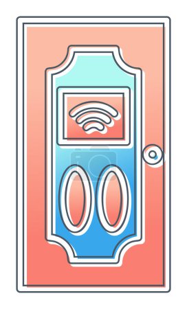 Illustration for Smart Door icon vector illustration - Royalty Free Image
