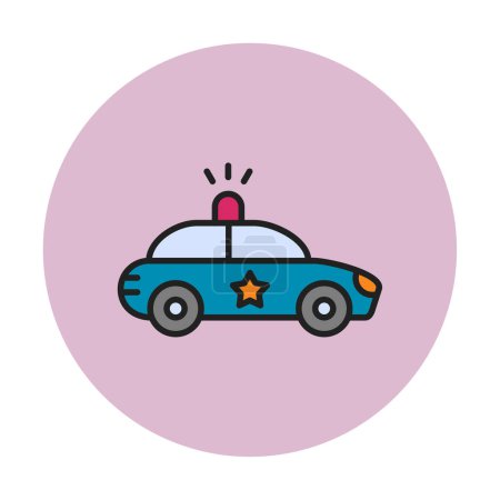 Téléchargez les illustrations : Icône voiture de police. Illustration vectorielle - en licence libre de droit