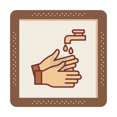 Illustration for Washing hands icon. outline illustration - Royalty Free Image