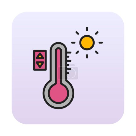 Icono de control de temperatura, ilustración del pictograma vectorial 