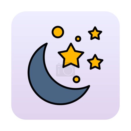 Ilustración de Luna y estrellas. icono web ilustración simple - Imagen libre de derechos