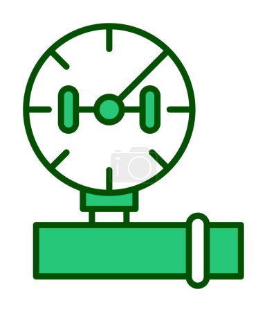 Ilustración de Medir icono manómetro vector plano. Presión del gas. - Imagen libre de derechos