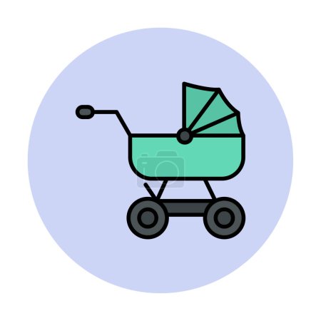 Illustration for Baby stroller icon, vector illustration - Royalty Free Image