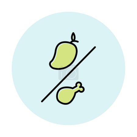 Illustration for Mango fruit or chicken leg icon - Royalty Free Image