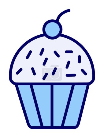 Téléchargez les illustrations : Cupcake icône colorée, cupcake clip art, illustration vectorielle - en licence libre de droit