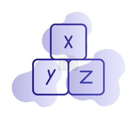 Téléchargez les illustrations : Icône web cubes alphabet, illustration vectorielle - en licence libre de droit