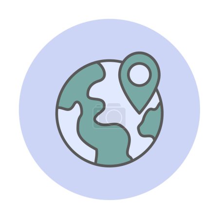 Téléchargez les illustrations : Simple icône Globe Localisation, illustration vectorielle - en licence libre de droit