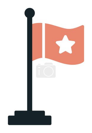 Téléchargez les illustrations : Icône drapeau, illustration vectorielle design simple - en licence libre de droit