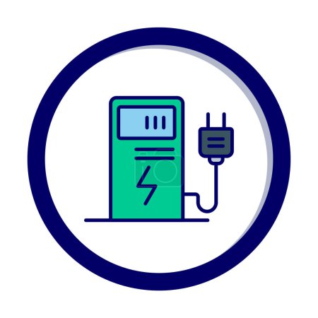 Illustration for Electric Charge station icon vector illustration - Royalty Free Image