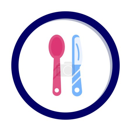 Illustration for Vector illustration of modern Cutlery icons - Royalty Free Image