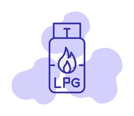 Téléchargez les illustrations : Illustration vectorielle icône cylindre de gaz - en licence libre de droit