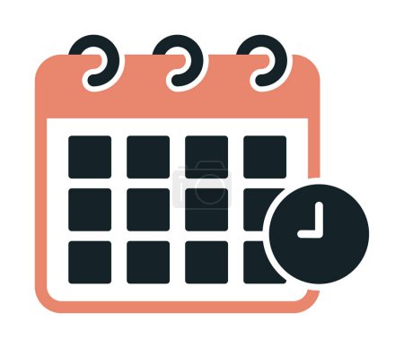 Kalender mit Uhr, Dead Line Konzept Web-Symbol einfache Illustration 