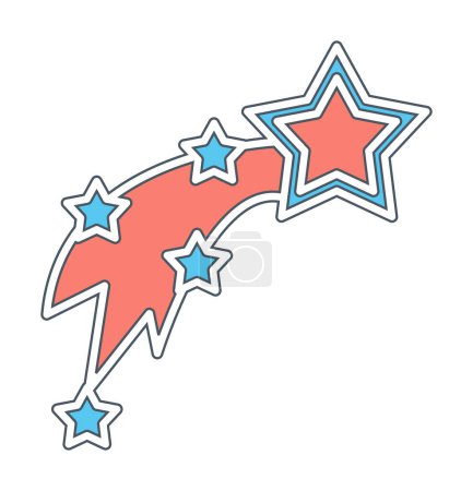 Téléchargez les illustrations : Illustration vectorielle de l'icône Étoiles filantes - en licence libre de droit
