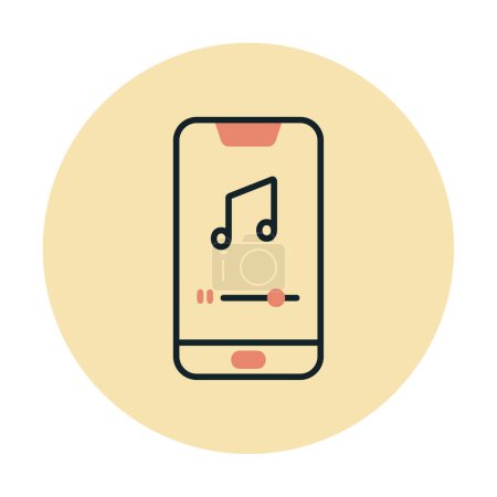 Illustration for Mobile Music Player icon vector illustration - Royalty Free Image