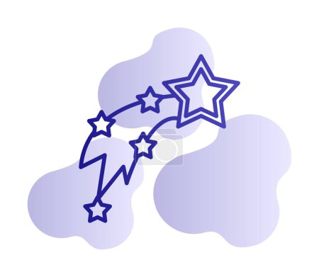 Téléchargez les illustrations : Illustration vectorielle de l'icône Étoiles filantes - en licence libre de droit