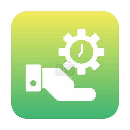 Illustration for Hand with gear-shaped clock, Time Management concept, vector illustration - Royalty Free Image