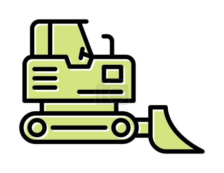 Téléchargez les illustrations : Icône bulldozer logo vectoriel illustration - en licence libre de droit