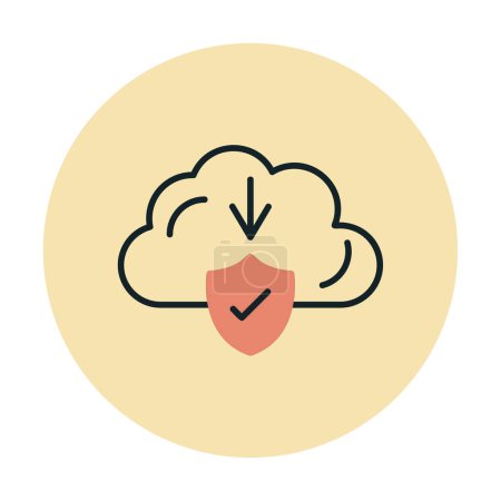Ilustración de Simple nube Descargar icono, vector de ilustración - Imagen libre de derechos